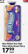 Blue Ribbon Duo High Fibre White Bread-700g Each