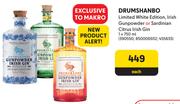 Drumshanbo Limited White Edition, Irish Gunpowder Or Sardinian Citrus Irish Gin-750ml Each