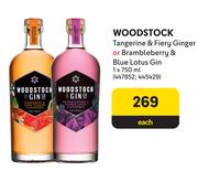Woodstock Tangerine & Fiery Ginger Or Brambleberry & Blue Lotus Gin-750ml Each