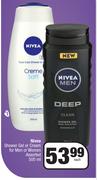 Nivea Shower Gel Or Cream For Men Or Women Assorted-500ml Each