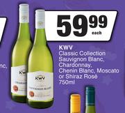 KWV Classic Collection Sauvignon Blanc, Chardonnay, Chenin Blanc, Moscato Or Shiraz Rose-750ml Each
