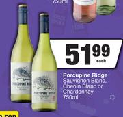 Porcupine Ridge Sauvignon Blanc, Chenin Blanc Or Chardonnay-750ml Each
