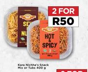 Kara Nichha's Snack Mix Or Tubs-For 2 x 400g
