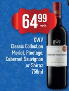 KWV Classic Collection Merlot, Pinotage, Cabernet Sauvignon Or Shiraz-750ml Each