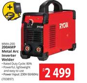 Ryobi 200 Amp Metal Arc Inverter Welder MMA-200