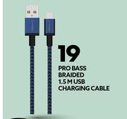 Pro Bass Braided 1.5M USB Charging Cable