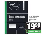 Spar Good Living Counter Book 2 Quire Quad-1s Each