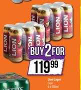 Lion Lager Cans-2 x 6 x 500ml