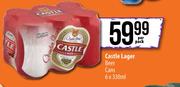 Castle Lager Beer Cans-6 x 330ml Per Pack