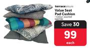 Terrace Leisure Value Seat Pad Cushion-Each