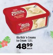 Ola Rich n Creamy Ice Cream-1.8L Each