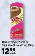 Albany Everyday Sliced Or Thick Sliced Brown Bread-700g Each