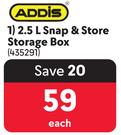 Addis 2.5L Snap & Store Storage Box-Each