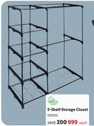 The Laundry House 5 Shelf Storage Closet-Each