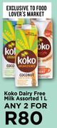 Koko Diary Free Milk Assorted-For Any 2 x 1Ltr