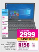 Proline 36cm (14.1") Intel Celeron Laptop