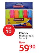 Penflex Highlighters 6 Pack