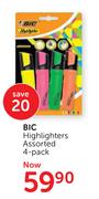 BIC Highlighters Assorted 4 Pack