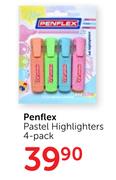 Penflex Pastel Highlighters 4 Pack