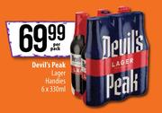 Devil's Peak Lager Handies-6 x 330ml Per Pack