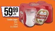 Castle Lager Beer Cans-6 x 330ml Per Pack