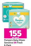 Pampers Baby Wipes Sensitive Or Fresh 6 Pack-Per Pack