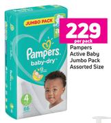 Pampers Active Baby Jumbo Pack Assorted Size-Per Pack