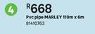 Marley PVC Pipe 110m x 6m