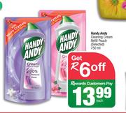 Handy Andy Cleaning Cream Refill Pouch (Selected)-750ml Each