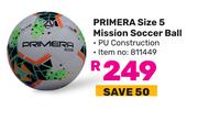 Primera Size 5 Mission Soccer Ball