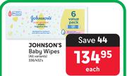 Johnson's Baby Wipes (All Variants)-336/432's Each