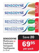 Sensodyne Multicare Or Freshmint Twinpack Toothpaste-2 x 75ml Per Pack