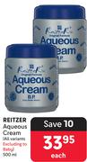 Reitzer Aqueous Cream-500ml Each
