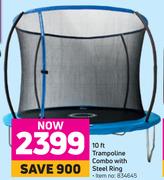 10ft Trampoline Combo With Steel Ring