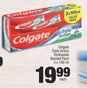 Colgate Triple Action Toothpaste Banded Pack-2 x 100ml Each