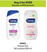 Sanex Shower Gel (All Variants)-For Any 2 x 500ml