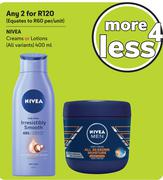 Nivea Creams or Lotions (All Variants)-For Any 2  x 400ml