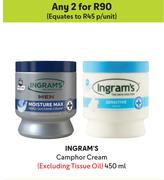 Ingram's Camphor Cream (Excluding Tissue Oil)-For Any 2 x 450ml