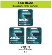 Gillette Mach3 Blades-For 3 x 5's Pack