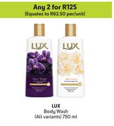 Lux Body Wash (All Variants)-For Any 2 x 750ml