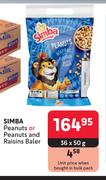 Simba Peanuts Or Peanuts & Raisins Baler-36 x 50g