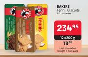 Bakers Tennis Biscuits (All Variants)-12 x 200g