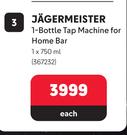 Jagermeister 1-Bottle Tap Machine For Home Bar 367232-1 x 750ml Each