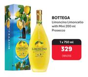 Bottega Limoncino Limoncello With Mini 200ml Prosecco 185013-1 x 750ml