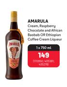 Amarula Cream, Raspberry Chocolate And African Baobab Or Ethiopian Coffee Cream Liqueur-1 x 750ml