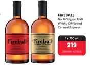 Fireball No.6 Original Malt Whisky Or Salted Caramel Liqueur 288986,427902-1 x 750ml