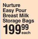 Vital Baby Nurture Easy Pour Breast Milk Storage Bags-Each