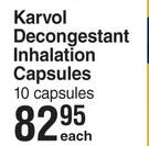 Karvol Decongestant Inhalation Capsules 10 Capsules-Each