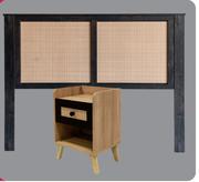 Rattan Queen Headboard (Black)