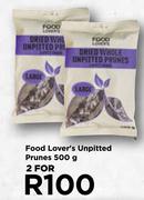 Food Lover's Unpitted Prunes-For 2 x 500g